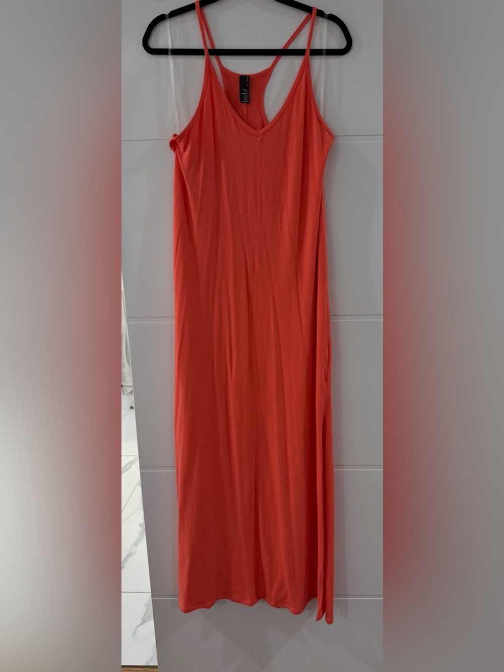 bobi Coral Maxi Slip Dress